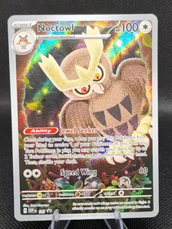 Pokemon Noctowl TCG Stellar Crown 141 Black Star Promo Holo Card NM Condition - Image 1