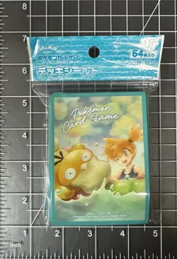 Pokemon Center Card Sleeves Misty & Psyduck Deck Shield 64ct Official TCG Japan - Image 1