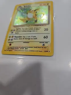 Pokemon TCG Raichu Base Set Holo Rare Card 14/102 Vintage LP - Image 2