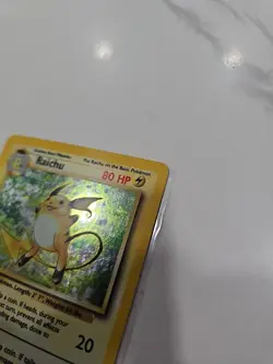 Pokemon TCG Raichu Base Set Holo Rare Card 14/102 Vintage LP - Image 4