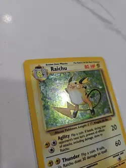 Pokemon TCG Raichu Base Set Holo Rare Card 14/102 Vintage LP - Image 5