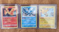 Pokemon Zapdos, Articuno & Moltres Legendary Birds Set Pokemon GO Holo Lot of 3 - Image 1