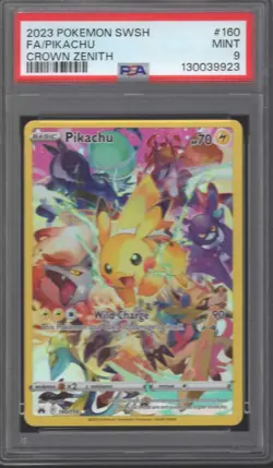 PIKACHU PSA 9 (SECRET) 160/159 CROWN ZENITH HOLO FULL ART HOLO RARE POKEMON CARD - Image 1
