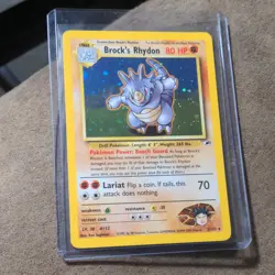 Pokemon TCG Brock's Rhydon Gym Heroes Holo Rare 2/132 80 HP English Wizards 2000 - Image 1