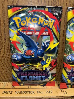 Pokemon TCG Mega Evolution Phantasmal Flames Booster Packs (3) Factory Sealed - Image 2