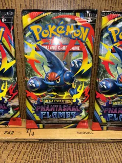 Pokemon TCG Mega Evolution Phantasmal Flames Booster Packs (3) Factory Sealed - Image 3