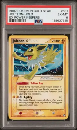 Pokemon 2007 EX Power Keepers Gold Star #101 Jolteon-Holo PSA 6 - Image 1
