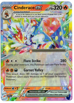 Cinderace ex 028/142 Stellar Crown Holo Pokemon Card - Image 1