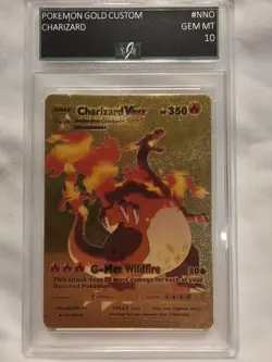 Pokemon Charizard VMAX #143/293 Wildfire G-Max Grade GEM MT 10 Gold Foil Fan Art - Image 1