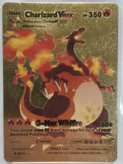 Pokemon Charizard VMAX #143/293 Wildfire G-Max Grade GEM MT 10 Gold Foil Fan Art - Image 2