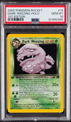 2000 POKEMON ROCKET 1ST ED #14 DARK WEEZING-HOLO PSA 10 - Image 1