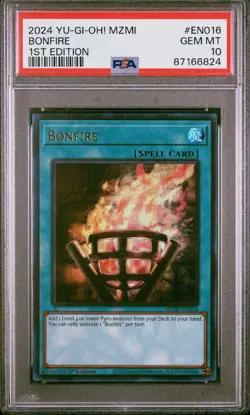 Yugioh Bonfire 1st edition Ultra Rare - PSA 10 MZMI-EN016 - Image 1