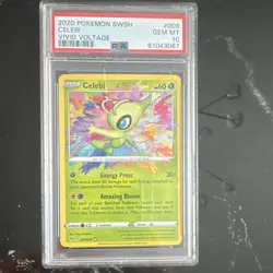 Pokemon Celebi 009/185 Amazing Rare Holo Vivid Voltage 2020 PSA 10 English - Image 1