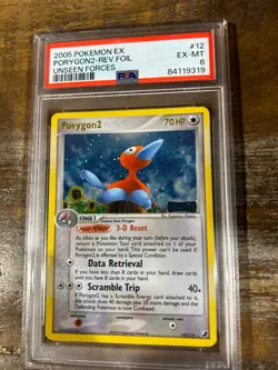 Pokemon 2005 EX Unseen Forces PORYGON 2 Reverse Foil #12 PSA 6 RARE - Image 1
