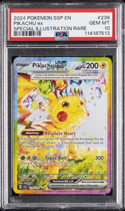 2024 POKEMON SSP EN-SURGING SPARKS SPECIAL ILLUSTRATION RARE PIKACHU EX PSA 10 - Image 1