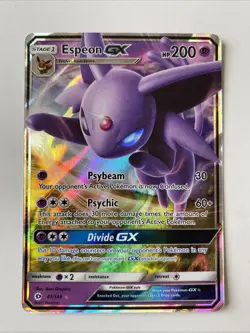 Espeon GX Ultra Rare | Sun & Moon | #61 | Chase | Pokemon TCG | Eeveelution | EN - Image 1