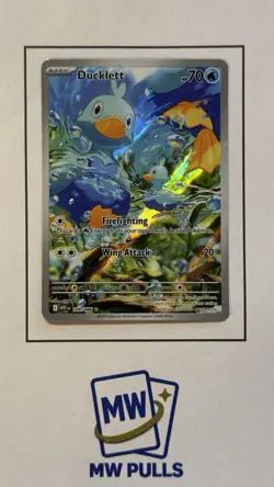 Pokemon Ducklett 109/086 Sv: White Flare Illustration Rare Full Art Holo TCG - Image 1