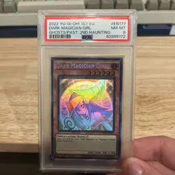 PSA 8 Yugioh 1st Edition Ghost Rare Dark Magician Girl GFP2-EN177 NM/MINT! - Image 1