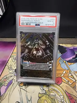 2025 ONE PIECE OP12-LEGACY OF THE MASTER 3RD ANV-GOLD MARSHALL D. TEACH PSA 10 - Image 2