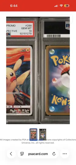 PSA 10 GEM MINT Pikachu 288/SM-P Munch Scream PROMO Japanese Pokemon Card - Image 5