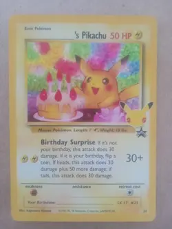 Pokemon Card- _’s Pikachu - Birthday Promo- 25 Celebrations Promo - Near Mint - Image 2