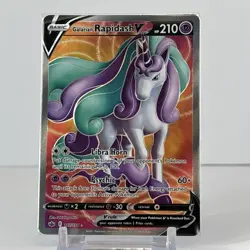 Pokemon Galarian Rapidash V Full Art Ultra Rare Holo 167/198 Chilling Reign Card - Image 1
