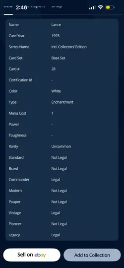 Vintage~Magic the Gathering:Intl. Collector's Edition🌟Lance🌟1993 - Image 3