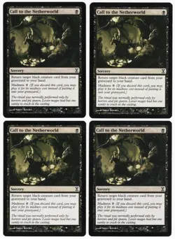 Call to the Netherworld x4 4x 2006 Time Spiral PLAYSET Black Sorcery MTG NM AZ1 - Image 1