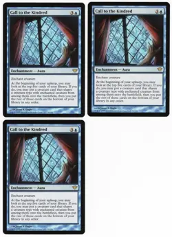 Call to the Kindred x3 3x 2012 Dark Ascension Blue Rare Enchantment MTG NM AZ2 - Image 1