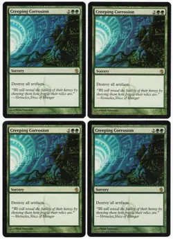 Creeping Corrosion x4 4x 2011 Mirrodin Besieged PLAYSET Green Sorcery MTG LP AZ2 - Image 1