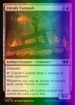 MTG Magic the Gathering Unruly Catapult (156/515) Wilds of Eldraine LP FOIL - Image 1