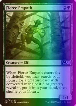 MTG Magic the Gathering Fierce Empath (181/470) Core Set 2021 LP FOIL - Image 1