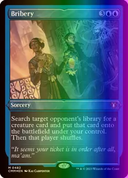 MTG Magic the Gathering Bribery (482/1455) Commander Masters LP FOIL- Etched - Image 1