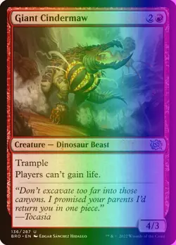 MTG Magic the Gathering Giant Cindermaw (136/416) The Brothers' War LP FOIL - Image 1