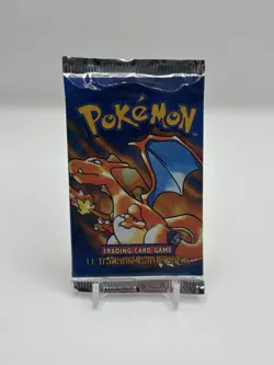 Pokemon TCG Base Set Booster Pack Shadowless Charizard Art Authentic - Image 1