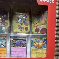 Pokemon TCG Scarlet & Violet–151 Mini Tin 4-Pack Raichu Machamp Gengar Dragonite - Image 3