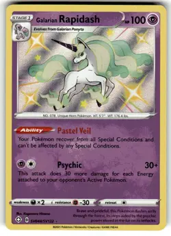 NM-Mint Galarian Rapidash - SV048/SV122 - Shiny Holo Rare Pokemon Shining Fates: - Image 1