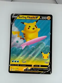 2021 Pokemon Celebrations Surfing Pikachu V 008/025 NM - Image 1