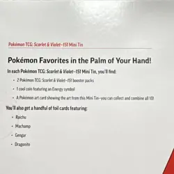 Pokemon TCG Scarlet & Violet–151 Mini Tin 4-Pack Box Raichu Gengar - Image 5
