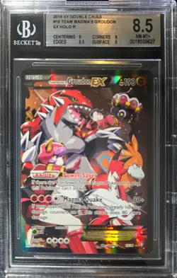 2015 Pokemon Team Magma's Groudon EX XY Double Crisis #15/34 PSA 8 NM-MT English - Image 1