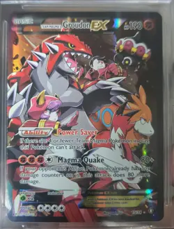 2015 Pokemon Team Magma's Groudon EX XY Double Crisis #15/34 PSA 8 NM-MT English - Image 2