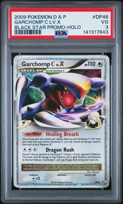 2009 POKEMON DIAMOND & PEARL BLACK STAR PROMO HOLO #DP46 GARCHOMP C LV.X PSA 3 - Image 1