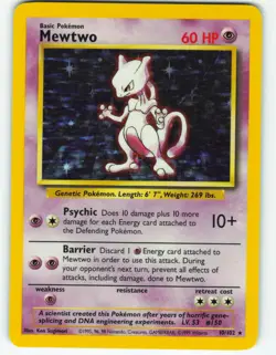 Mewtwo - Holo - 10/102 Base Set - Pokemon TCG - 1999 - Image 1