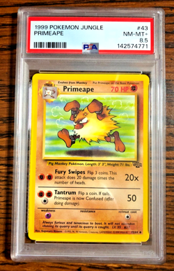Primeape Uncommon #43|PSA NM-MT+ 8.5|1999 WOTC Jungle Unlimited|Pokemon TCG - Image 1
