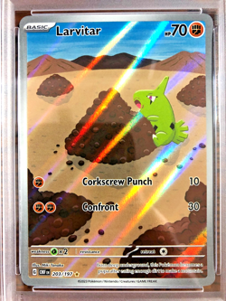Larvitar Illustration Rare #203|PSA NM-MT+ 8.5|2023 Obsidian Flames|Pokemon TCG - Image 2