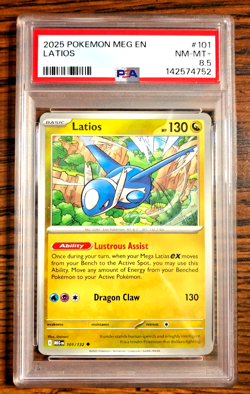 Latios Regular Uncommon #101|PSA NM-MT+ 8.5|2025 Mega Evolution|Pokemon TCG - Image 1