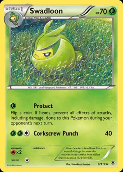 Pokemon Swadloon (6/134) Phantom Forces LP - Image 1