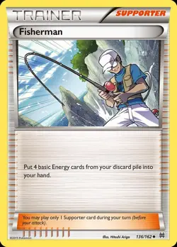 Pokemon Fisherman (136/186) BREAKthrough MP REVERSE HOLO - Image 1