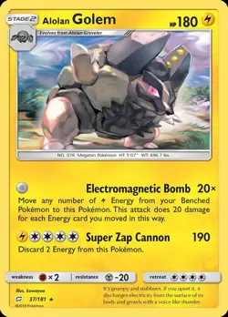 Pokemon Alolan Golem (37/213) Team Up LP - Image 1