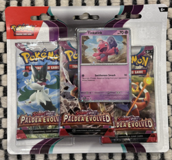 Paldea Evolved Triple Blister Tinkatink Promo New & Sealed Pokemon TCG - Image 1